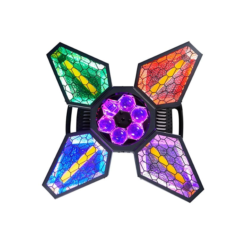 LED Retro Fan Light – 300W 4-in-1 RGBW for DJ & Party